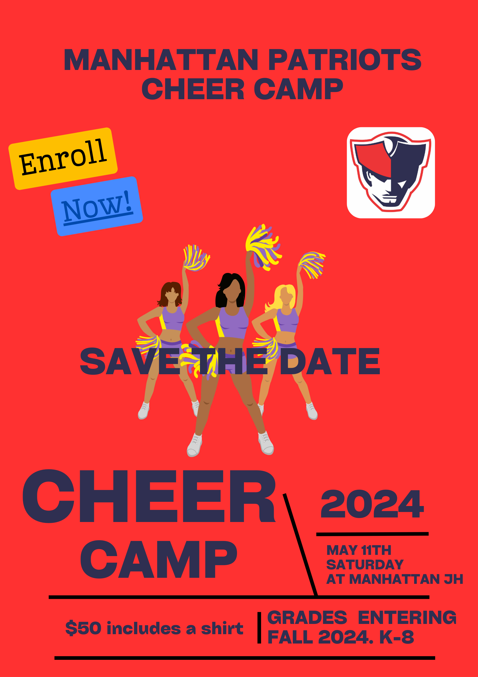 Colorful Gradient Modern Cheer Tryouts Poster (2)
